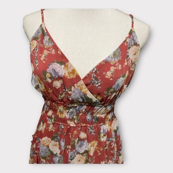 Trixxi Floral Spaghetti Strap Layered Mini Dress Size LJ - Picture 3 of 11